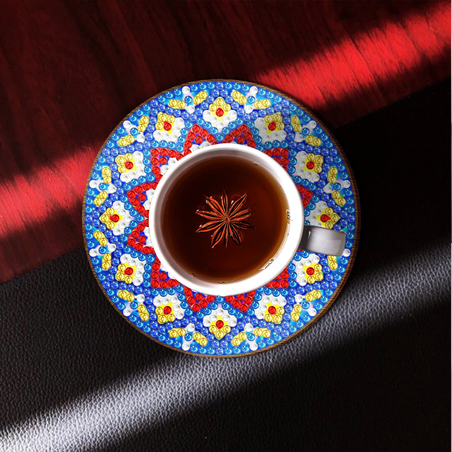 DIY Coaster Kit, Diamond Painting, Mandala