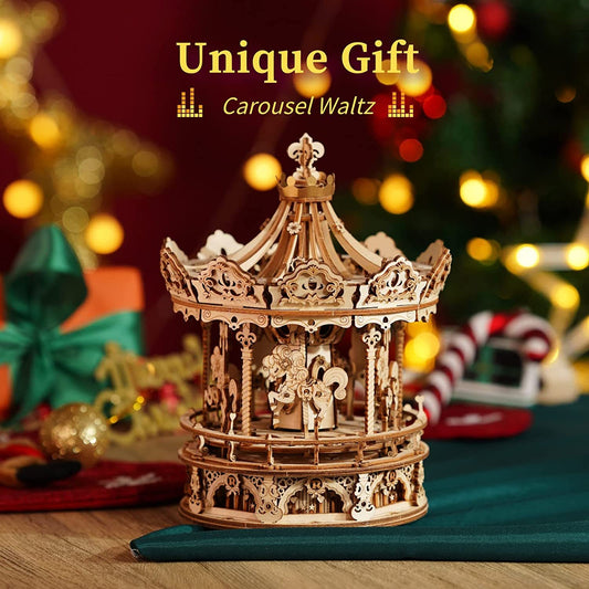Robotime 3D Wooden Puzzle Romantic Carousel