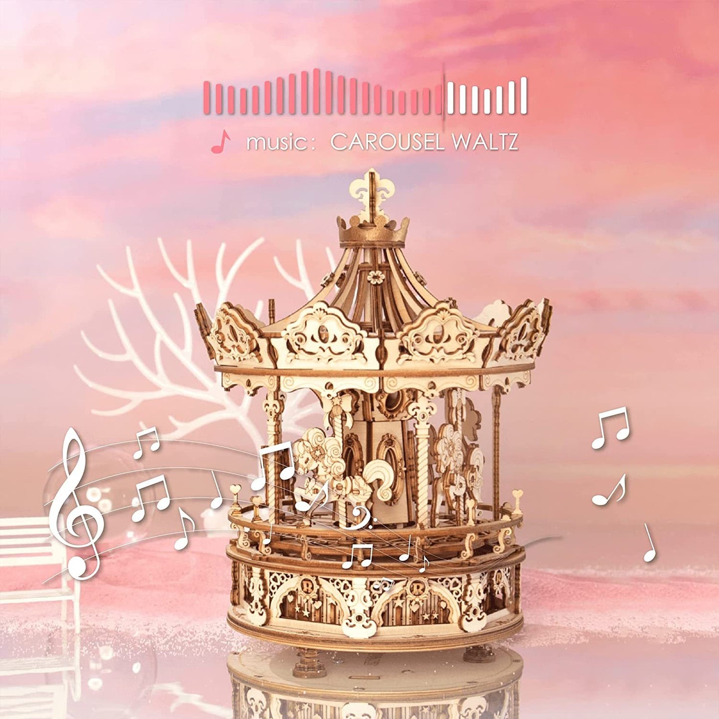 Robotime 3D Wooden Puzzle Romantic Carousel