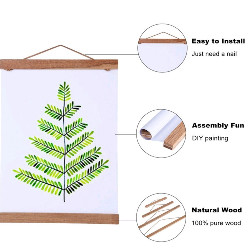 Modern Magnetic Wooden Scroll Photo Frame DIY